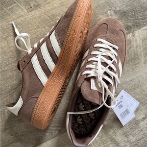 Adidas Brown and White Classic Sneakers